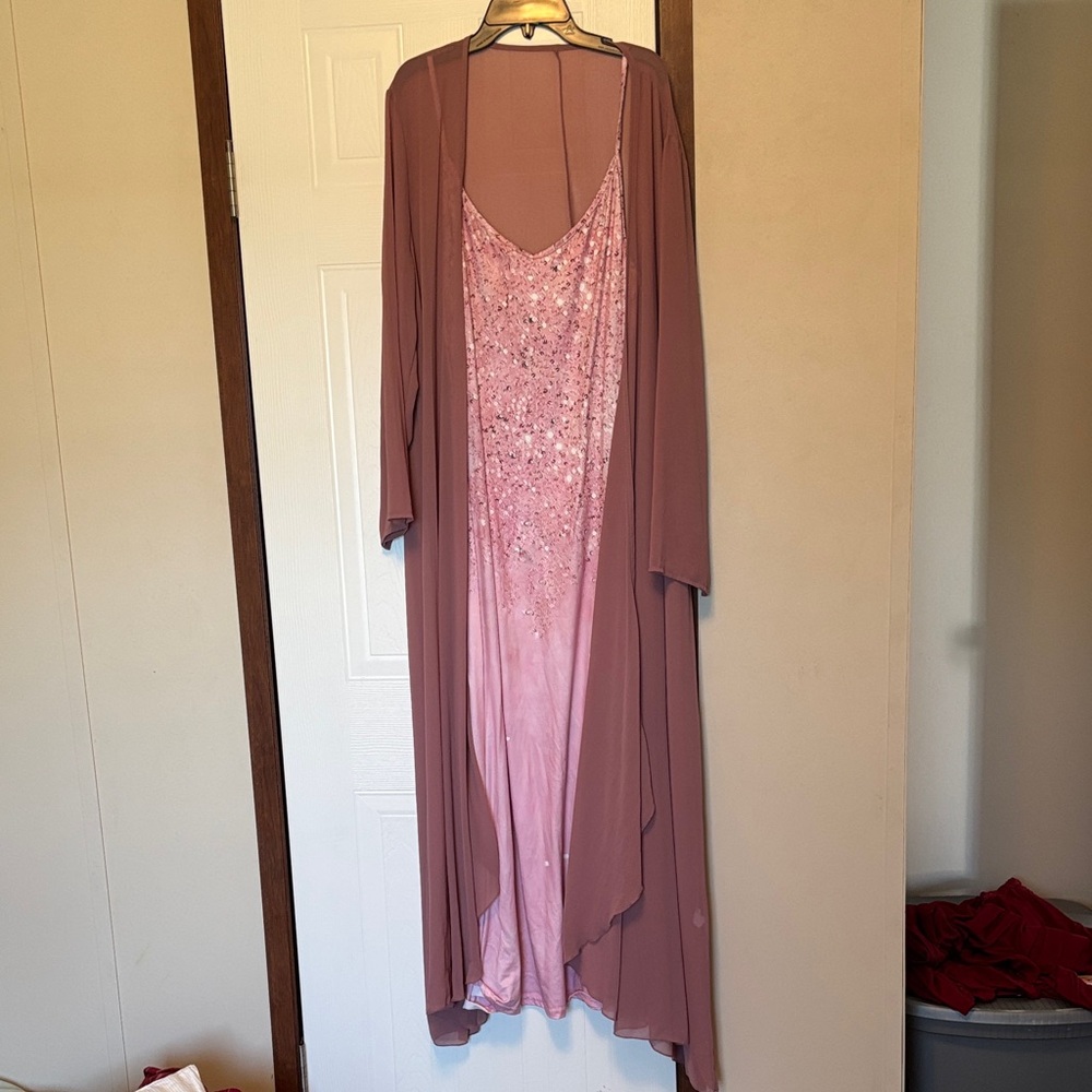 Pink and Mauve Dress with Overlay